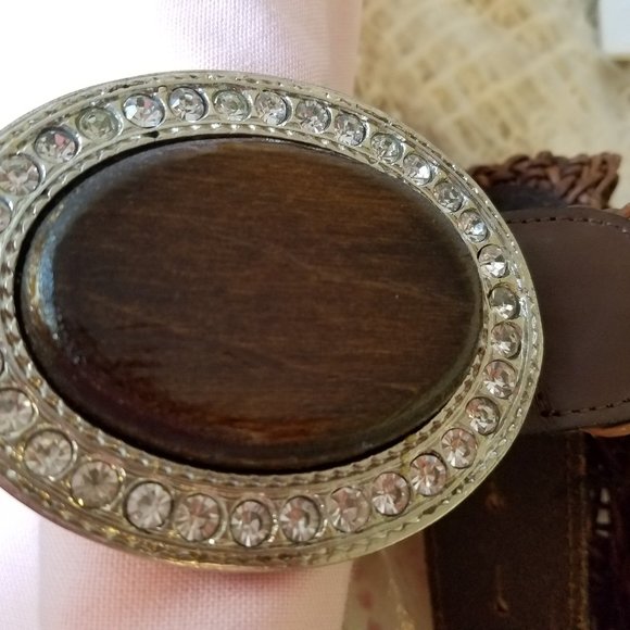 Genuine leather belt with rhinestones. main image 4